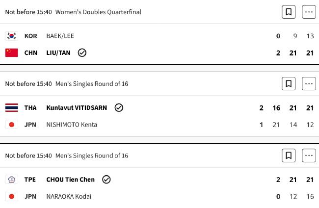 奥运羽球圣坛组合横扫进4强 半决赛将战日本组合