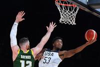 沃克米切尔合砍36分 热身赛美国大胜澳大利亚