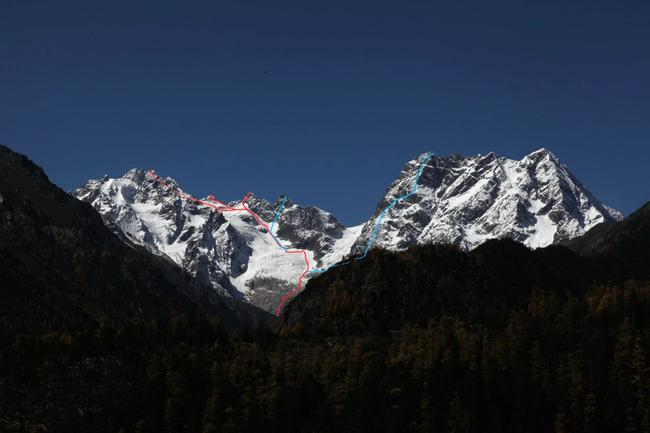 白马雪山攀登路线 供图/孙斌