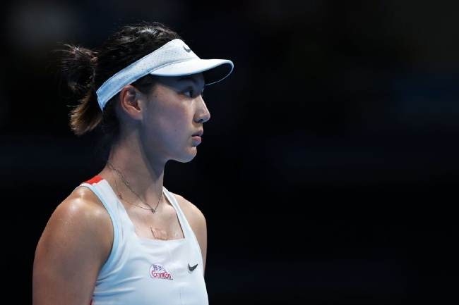 王欣瑜在第二盘一度有所起伏，但最终仍直落两盘击败对手晋级八强