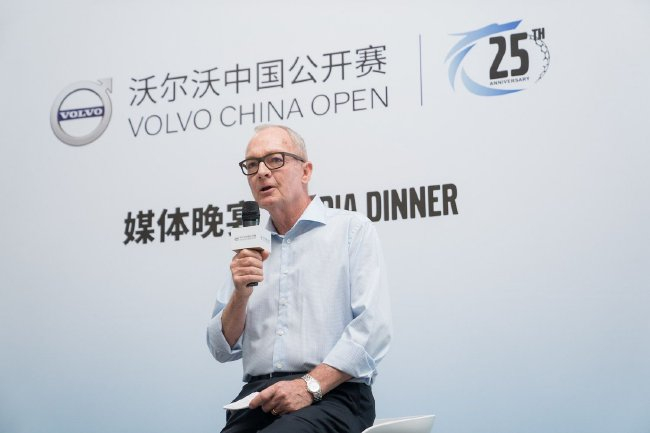 梅尔在第25届沃尔沃中国公开赛媒体晚宴上致辞