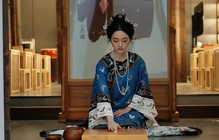 俞俐均三条簪造型闪耀纹枰