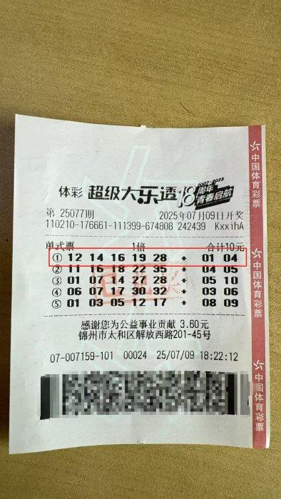 中奖彩票