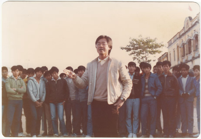 戴耀宗在桂山中学的宣讲会上