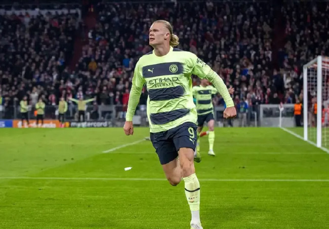 哈兰德达到C罗和梅西的进球水平