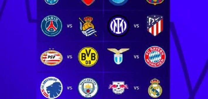 欧冠1/8抽签:国米碰马竞 曼城好签巴萨遇强敌