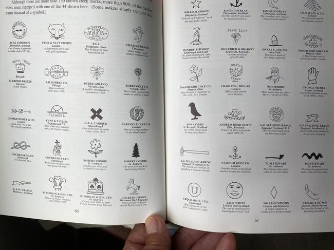 主要克里克商标图案 （引自约翰和莫顿-欧尔曼《高尔夫古董》）