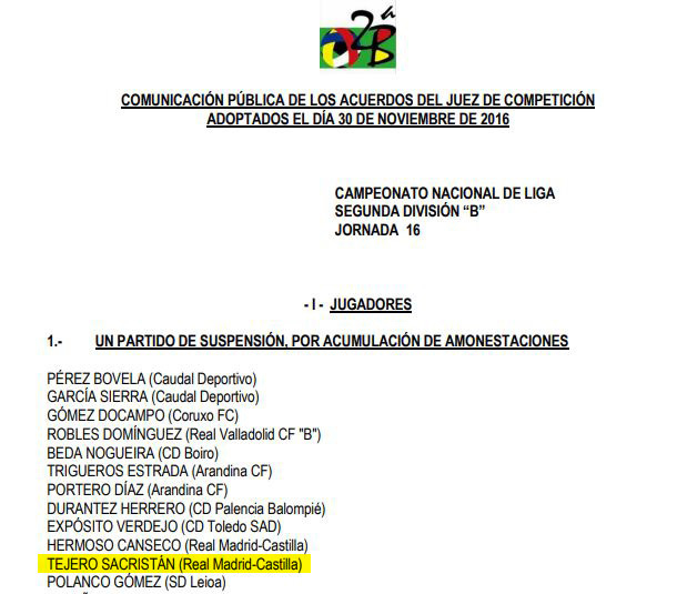 禁赛名单，有特赫罗的名字