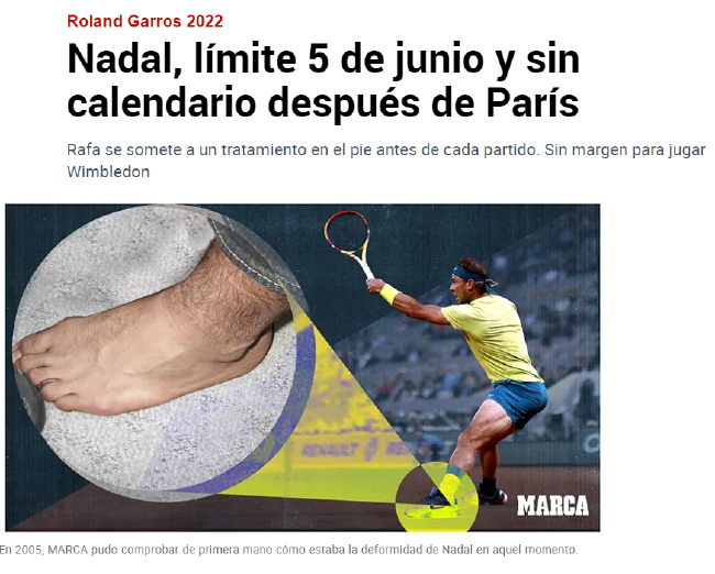 纳达尔因脚伤顽疾在法网赛事之后将无行程安排计划，一切都是未知数！