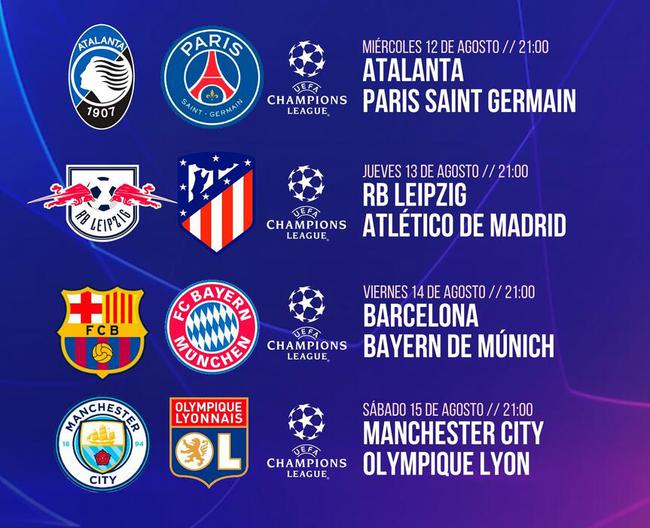 欧冠八强全部产生