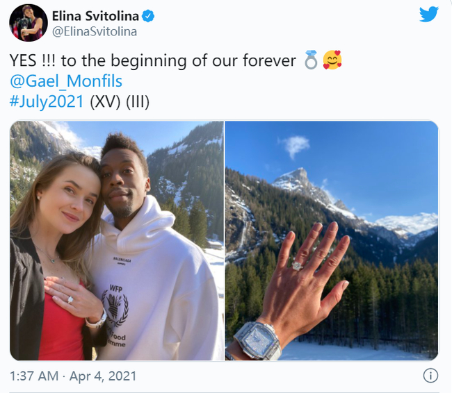 经过几次分分合合后的网坛黑白配宣布订婚