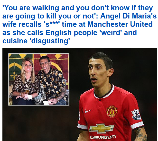 迪马利亚妻子开炮了