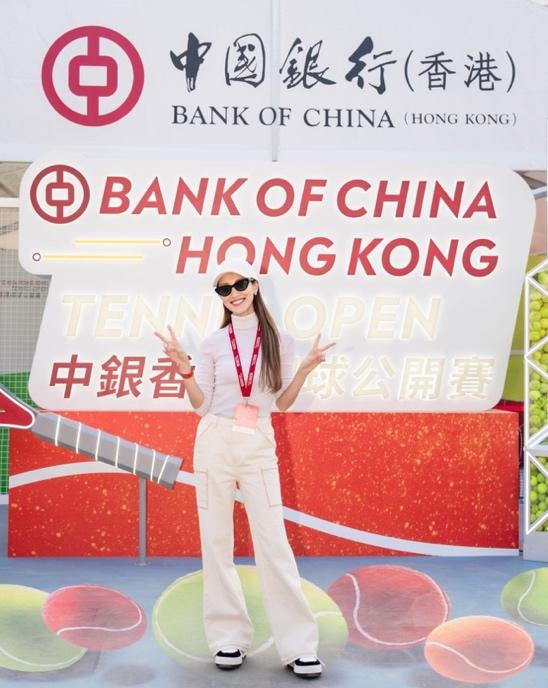 香港艺人陈凯琳非常喜欢“中银香港网球公开赛2024”的活动
