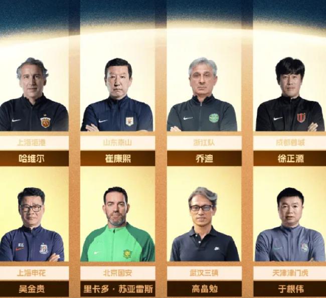 中超年度最佳教练8人候选：崔康熙吴金贵等在列