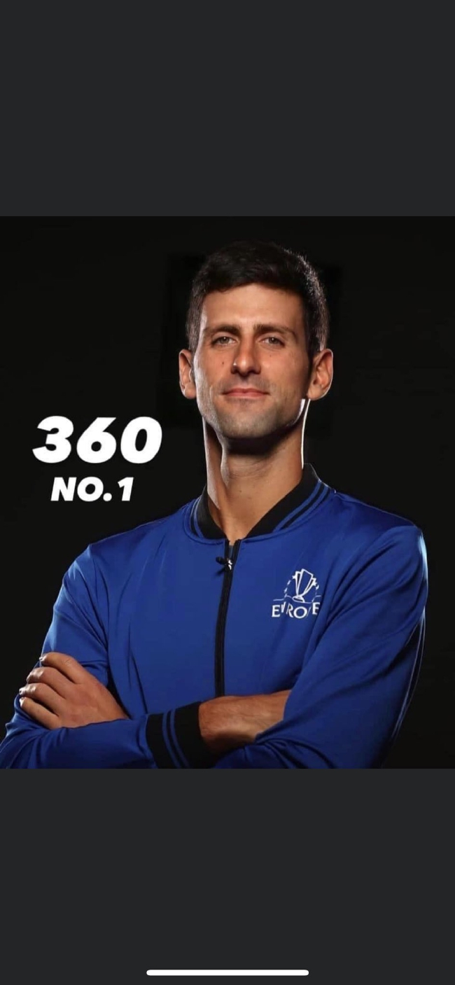 德约科维奇在男单世界第一的位置上已经呆了360周