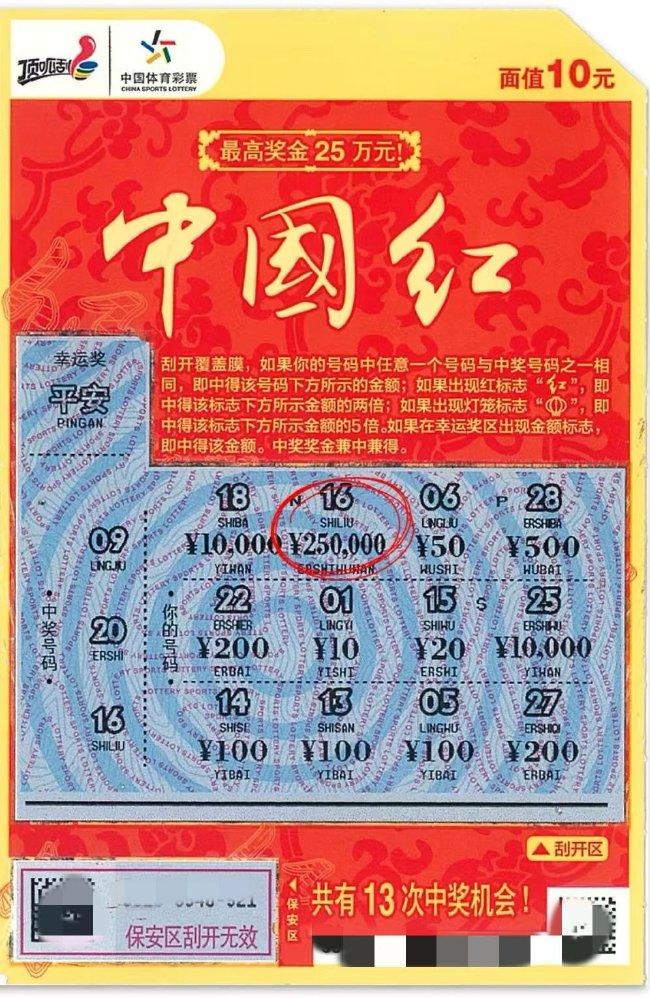 中奖彩票