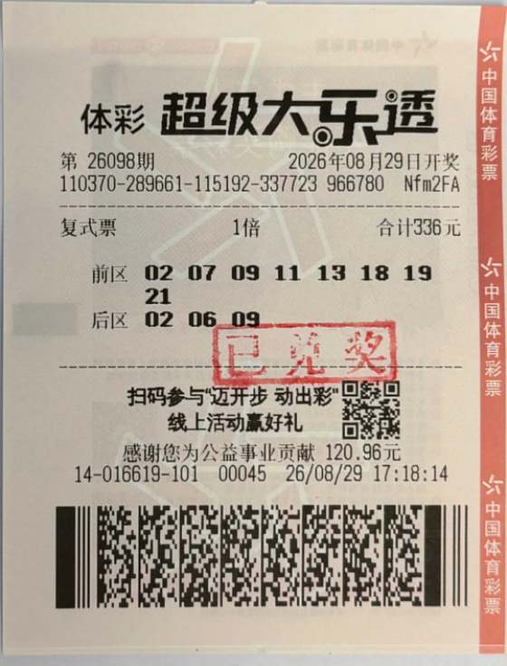 男子336元擒大乐透523万十分激动：继续理性购彩
