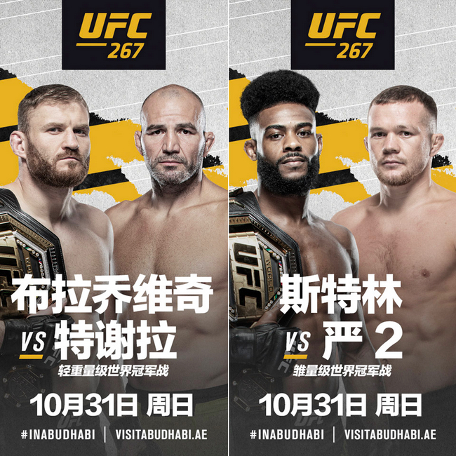 UFC267将携两场冠军战重返阿布扎比