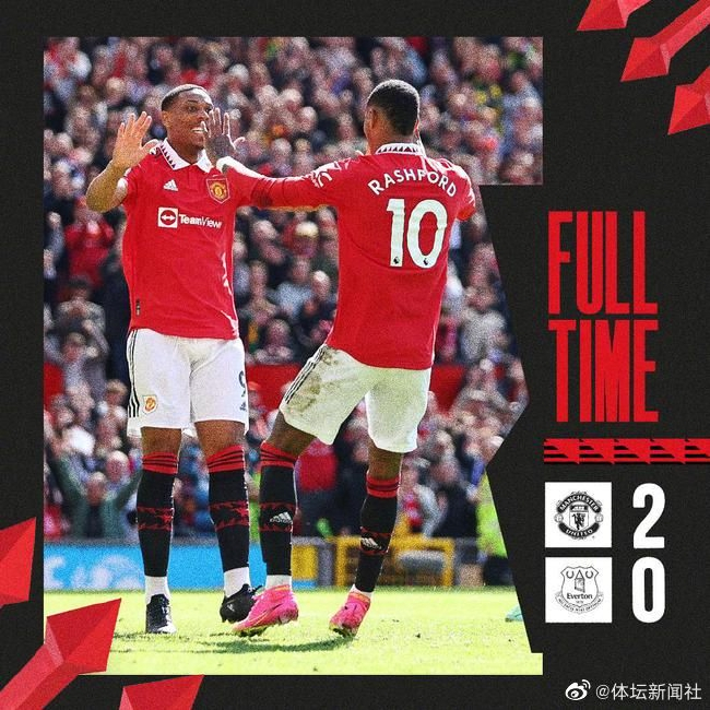 英超第30轮曼联2比0埃弗顿