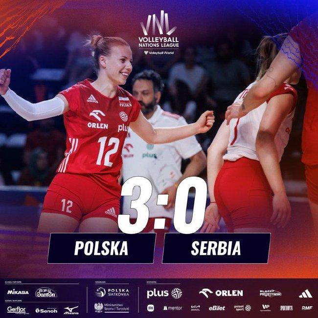 2023年世界女排联赛波兰送塞尔维亚3连败 土耳其3-0意大利！