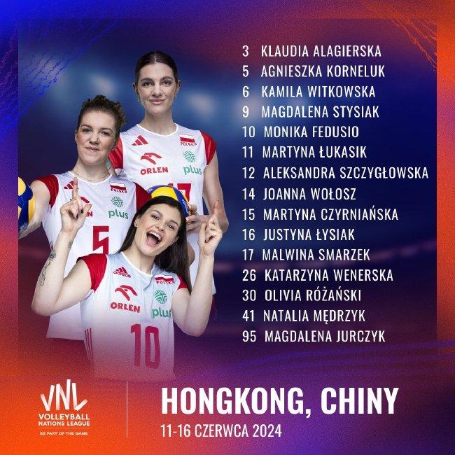 波兰女排世联赛香港站15人名单 沃沃什领衔全主力