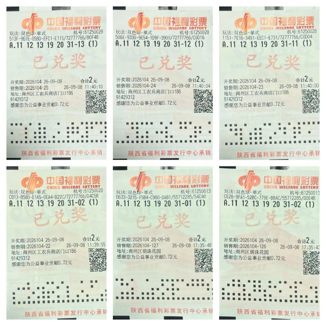 15年资深彩民中双色球77万 分2家店打6张票