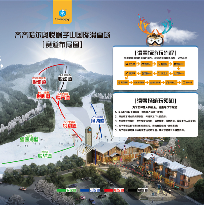 奥悦碾子山国际滑雪场雪道图