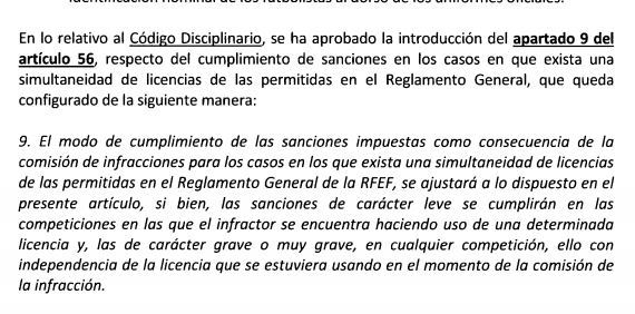 西班牙足协在纪律条款的第56条中加入了第9款
