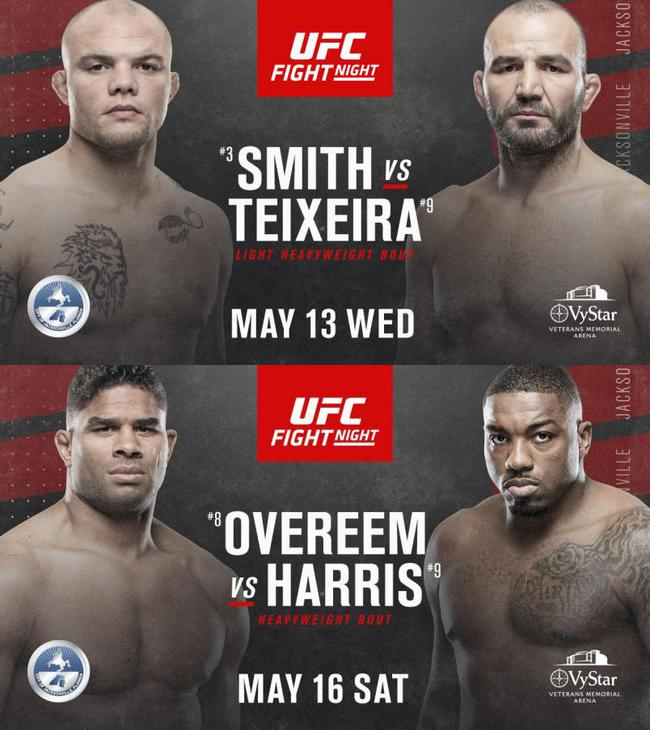 UFC连续公布了5月14日和17日的两场赛事