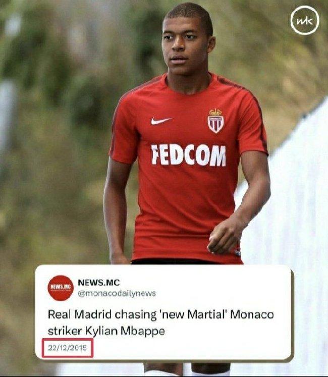  After 9 years of chasing, I finally became a success! MC revealed that Real Madrid were chasing Mbape in 2015