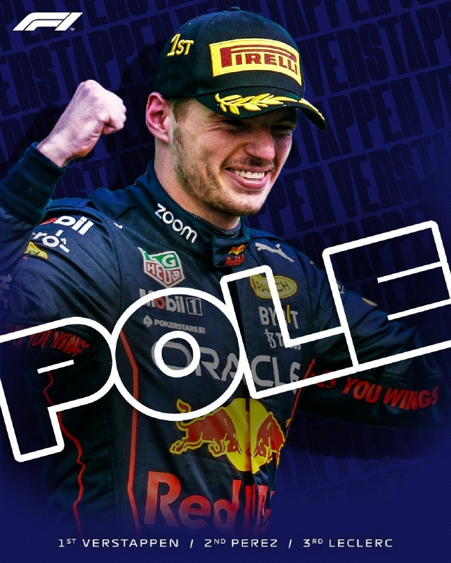 维斯塔潘夺得F1阿布扎比大奖赛杆位