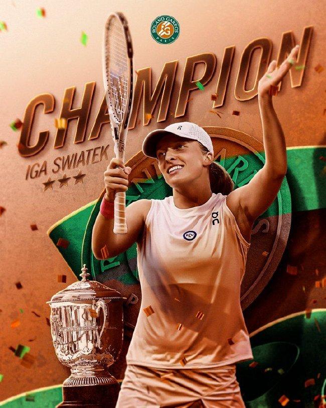 斯瓦泰克赢得2023法网女单冠军