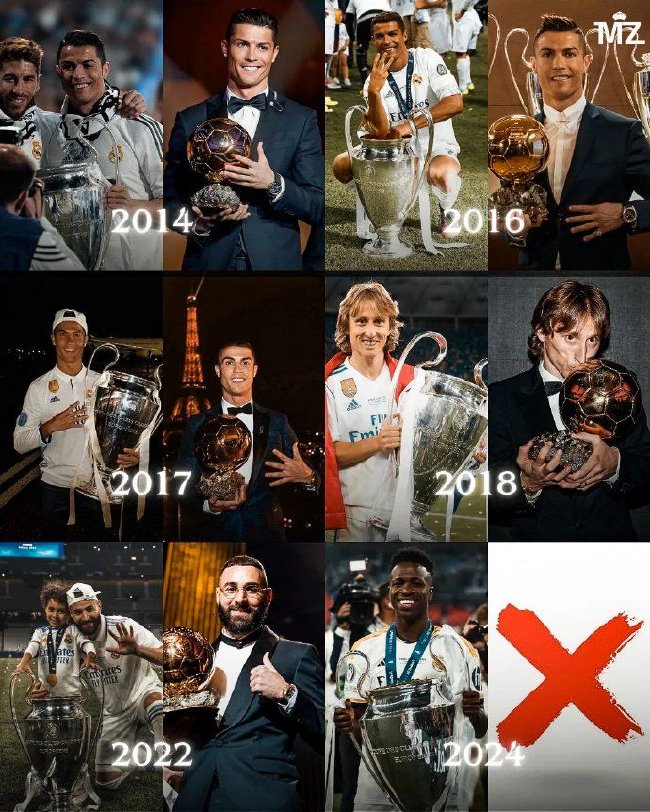 羅德裏奪24年金球獎 近10年皇馬首次奪歐冠丟金球