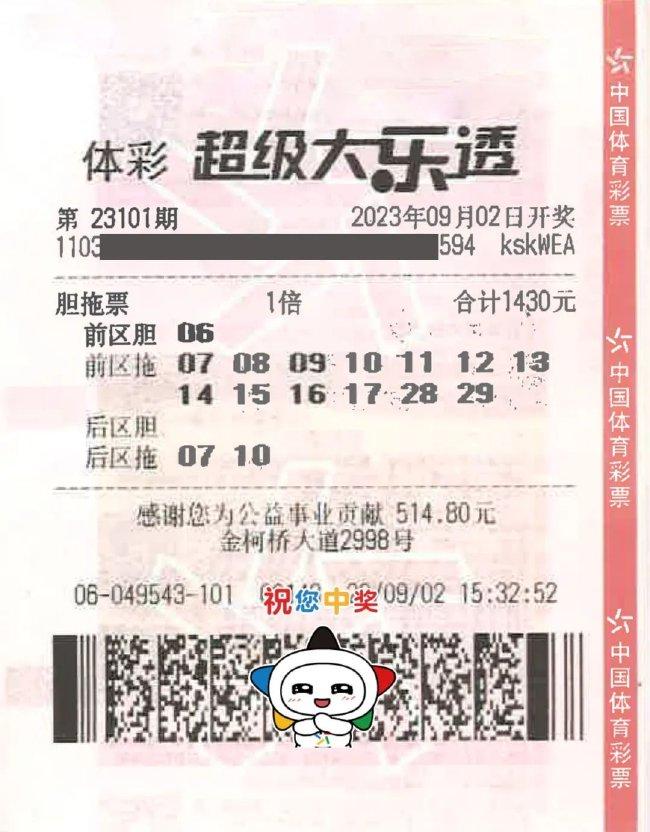 中奖彩票