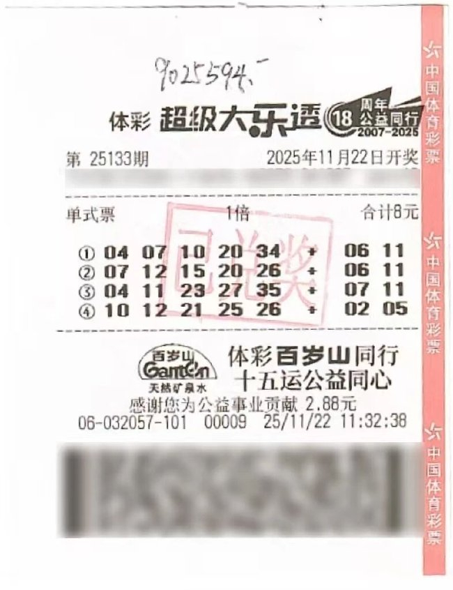 中獎(jiǎng)彩票