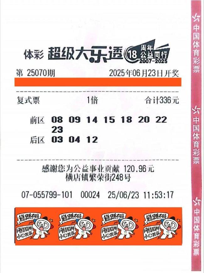 中奖彩票