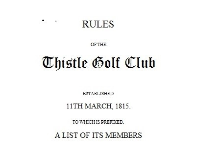 1824年《蓟花高尔夫俱乐部规则》封面