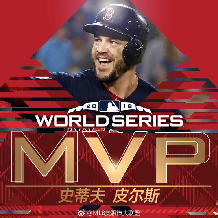 一垒手皮尔斯荣膺世界大赛MVP