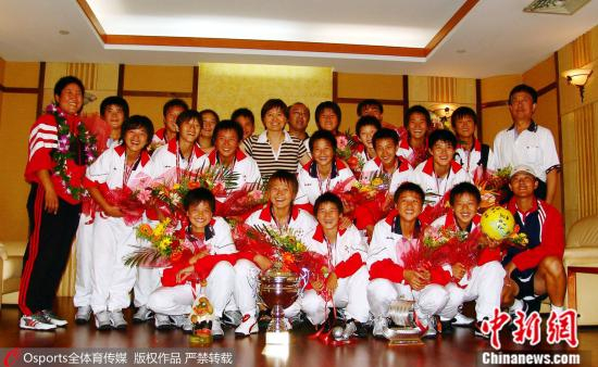 资料图：北京铿锵玫瑰刘爱玲足球俱乐部青少年女足载誉归来