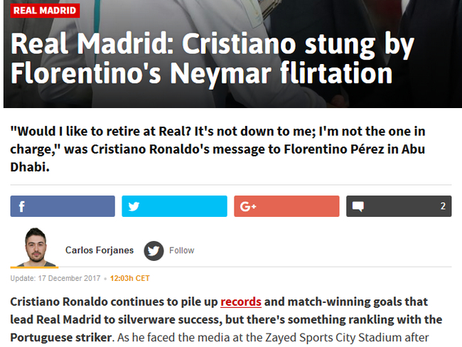 《阿斯报》截图