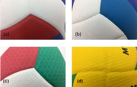 图 |&nbsp;（a）、（b）为传统排球；（c）、（d）为现代表面改进的排球 来源：The secret to sneaky float serves