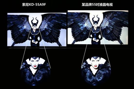 感受下OLED电视和液晶电视的对比度差距（图片可以点击放大）