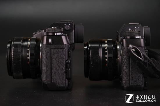富士X-H1与X-T2机身左侧对比