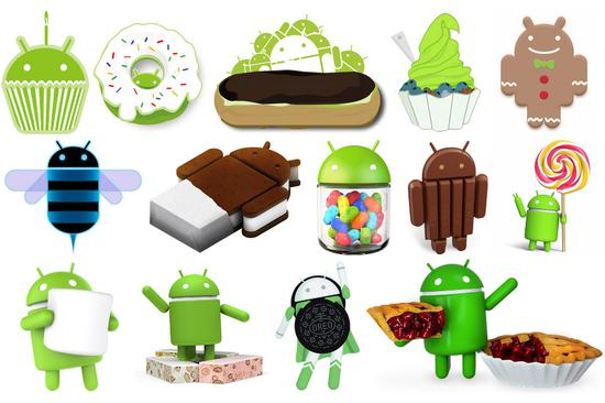 ▲ 随着版本变身的 Android 小机器人，&nbsp;图片来自：CnBeta