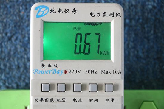 洗涤耗电量0.67度
