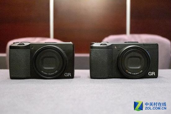 GR III（左）对比GR一代（右），可以看到机身更小、更“方”了