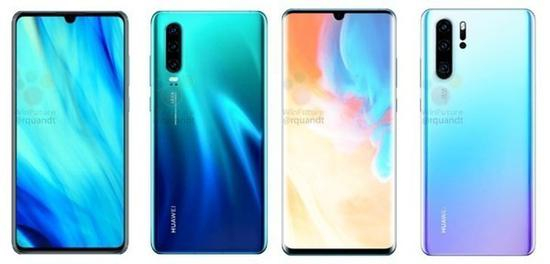 华为P30系列渲染图（图源WinFuture）