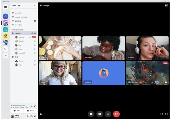 Discord上的视频功能，图片来自Discord