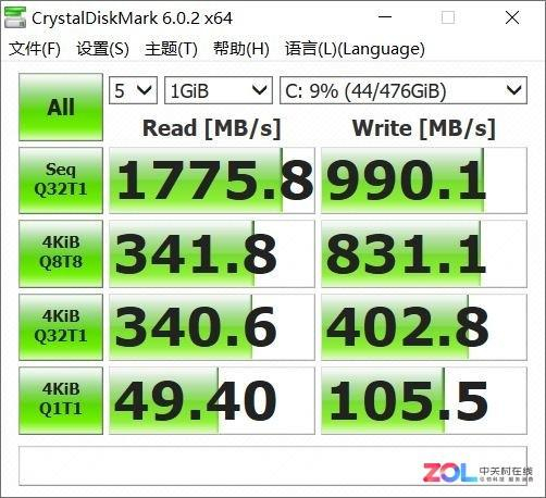 CrystalDiskMark跑分