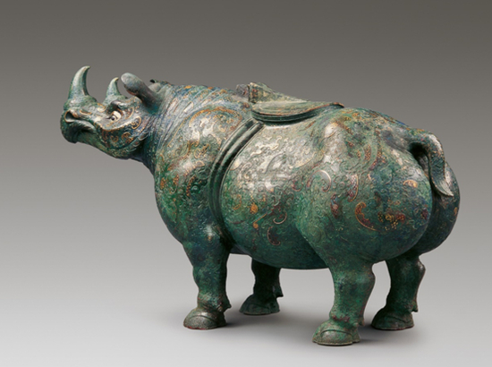西汉 · 错金银云纹青铜犀尊（中国国家博物馆藏）